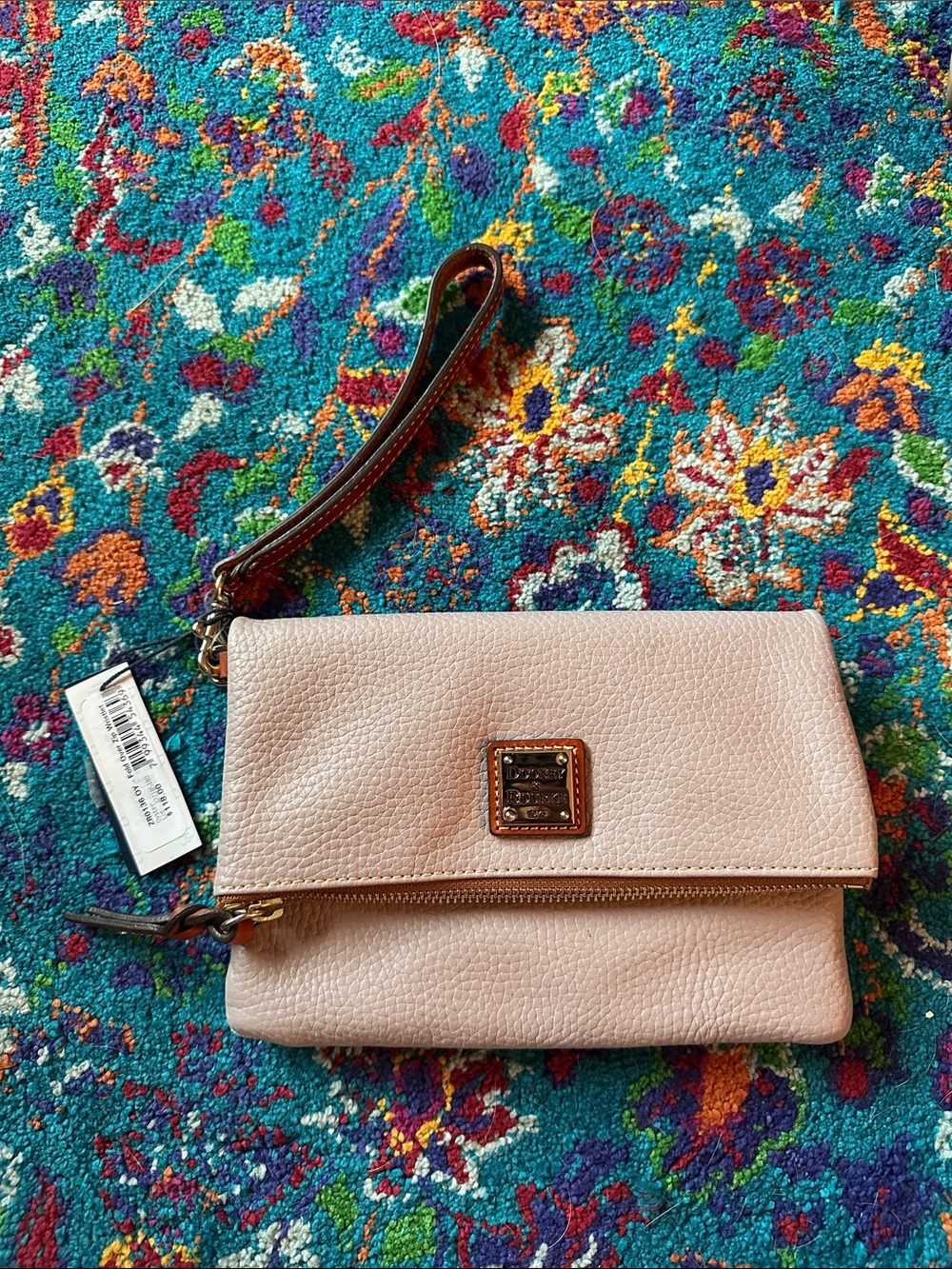 Dooney & Bourke Blush Pebble Leather Wristlet Clutch